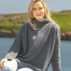 Fashion Sweater Shop Merino Wool & Cashmere High Neck Sweater Graphite