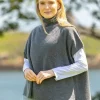Online Sweater Shop Merino Wool & Cashmere Short Sleeve Sweater Dark Grey