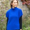 Best Sweater Shop Merino Wool & Cashmere Short Sleeve Sweater Indigo Blue