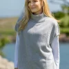 Clearance Sweater Shop Merino Wool & Cashmere Short Sleeve Sweater Silver Grey