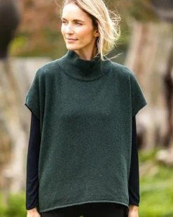 Outlet Sweater Shop Merino Wool and Cashmere Short Sleeve Sweater Olive