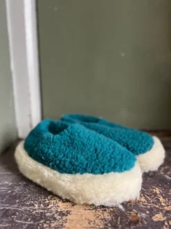 Sale Sweater Shop Merino Wool Slippers Azure Blue