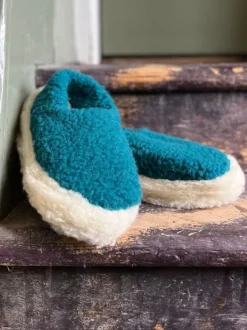 Sale Sweater Shop Merino Wool Slippers Azure Blue