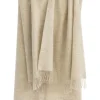 Hot Sweater Shop Natural Wool Eco Throw Ecru Herringbone
