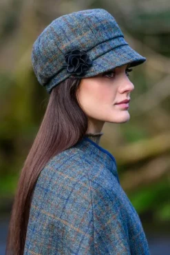 Fashion Sweater Shop Newsboy Cap Green / Blue / Brown Check Col: 782