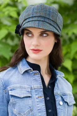 Fashion Sweater Shop Newsboy Cap Green / Blue / Brown Check Col: 782