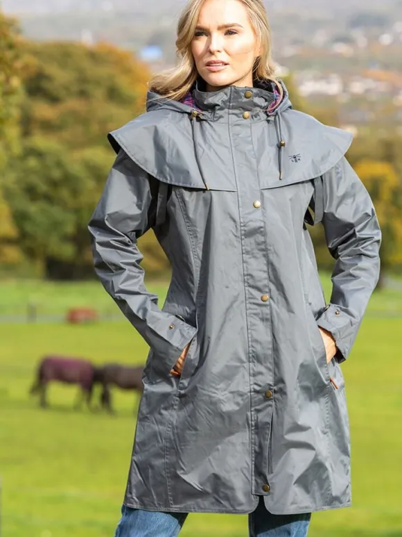 Best Sweater Shop Outrider 3/4 Length Waterproof Raincoat - Urban Grey