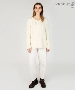 Sale Sweater Shop Primrose Aran Sweater Natural