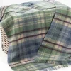 Sale Sweater Shop Pure Wool Throw Blue Green Plaid - Col.LW100