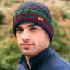 Fashion Sweater Shop Rib pullon Turnup Hat Charcoal Green