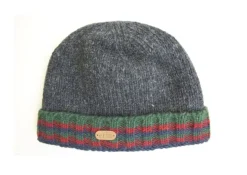 Fashion Sweater Shop Rib pullon Turnup Hat Charcoal Green