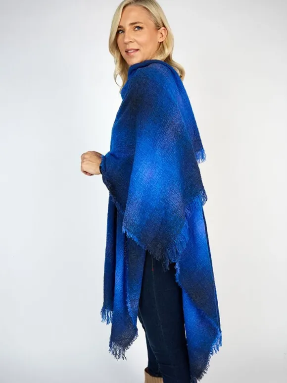Best Sweater Shop Ruanna Celtic Cape Blue Check