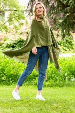 Online Sweater Shop Ruanna Celtic Cape Moss Green