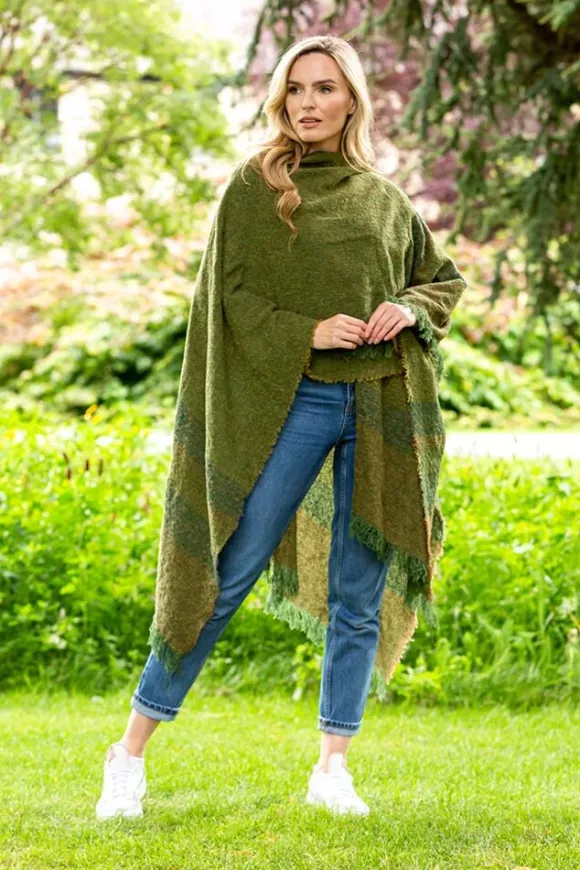 Online Sweater Shop Ruanna Celtic Cape Moss Green