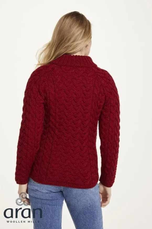 Clearance Sweater Shop Shaped Crew Neck Sweater Red