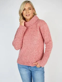 Clearance Sweater Shop Shawl Neck Sweater Pink