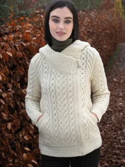 Hot Sweater Shop Side Zip Cardigan with Hoody