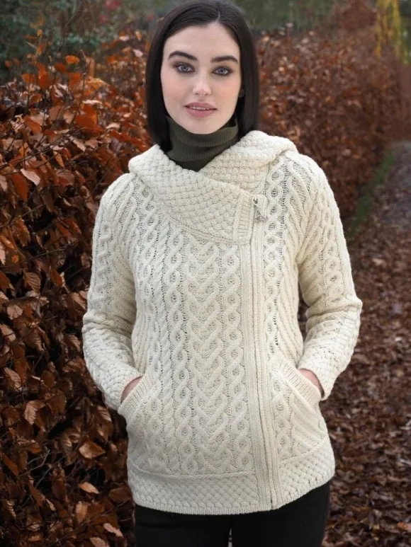 Hot Sweater Shop Side Zip Cardigan with Hoody