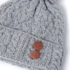 Fashion Sweater Shop Super Soft Aran Hat with Triskelion Buttons Oatmeal