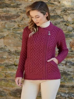 Sale Sweater Shop Super Soft Aran Zip Cardigan
