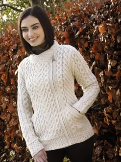Sale Sweater Shop Super Soft Aran Zip Cardigan