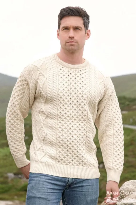 Outlet Sweater Shop Super Soft Crew Neck Sweater - Natural