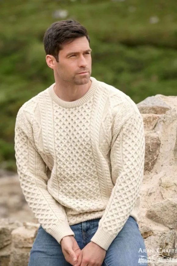 Outlet Sweater Shop Super Soft Crew Neck Sweater - Natural