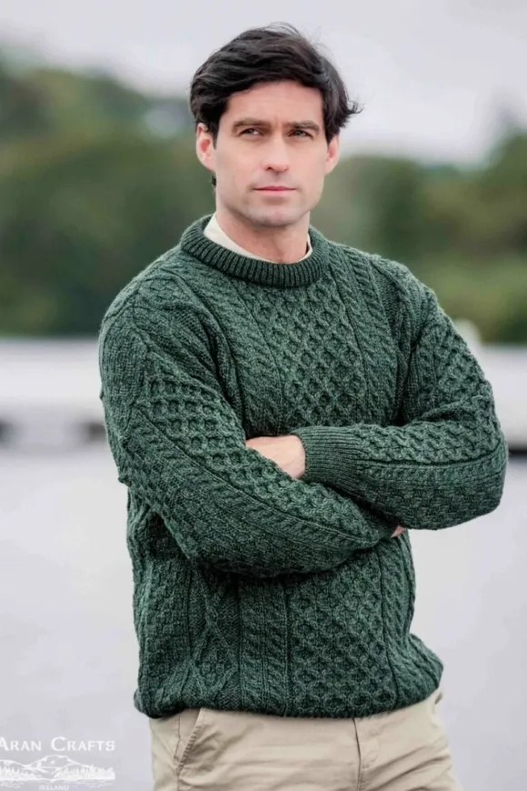 Fashion Sweater Shop Super Soft Crew Neck Sweater Army Green