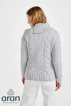 Discount Sweater Shop Supersoft Button Neck Sweater - Silver