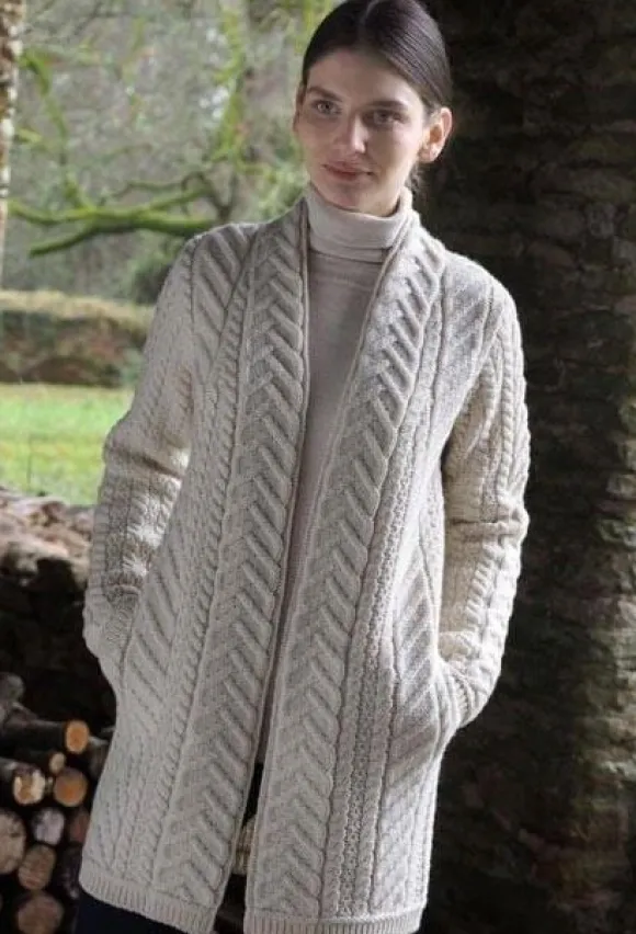 Online Sweater Shop Supersoft Edge to Edge Coat Natural