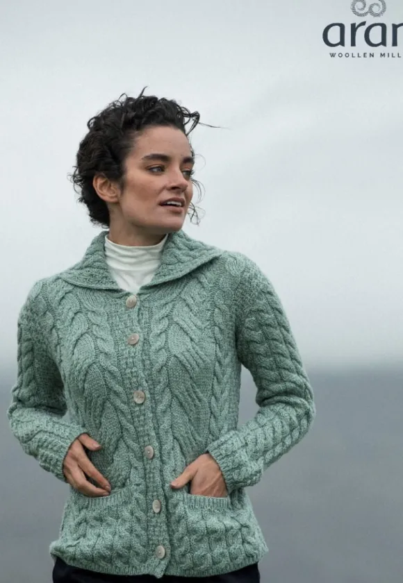 Clearance Sweater Shop Supersoft Merino Wool Cardigan Green