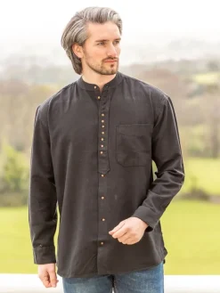 Online Sweater Shop Traditional Grandfather Shirt SW59 Black