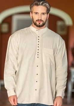 Clearance Sweater Shop Traditional Grandfather Shirt - Stone