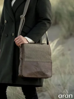 Sale Sweater Shop Tweed and Leather Satchel Bag