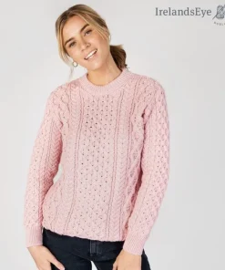 Hot Sweater Shop Unisex Heavyweight Aran Sweater Pink