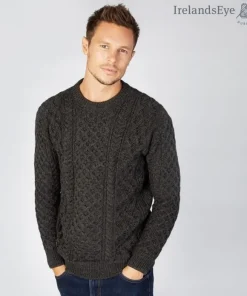 Outlet Sweater Shop Unisex Heavyweight Aran Sweater - Graphite
