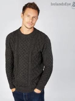 Outlet Sweater Shop Unisex Heavyweight Aran Sweater - Graphite