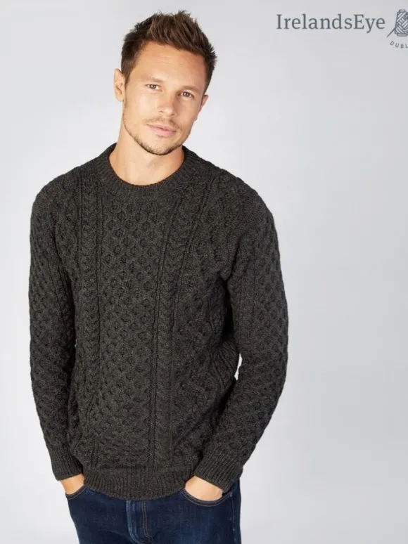 Outlet Sweater Shop Unisex Heavyweight Aran Sweater - Graphite