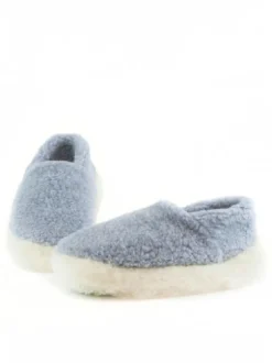 New Sweater Shop Unisex Merino Wool Slippers Light Blue