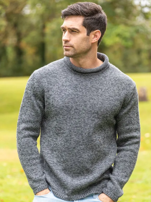Fashion Sweater Shop Unisex Roll Neck Merino Wool Sweater Slate
