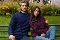 Fashion Sweater Shop Unisex Roll Neck Sweater Merino Wool Dark Berry