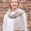 New Sweater Shop Wool and Cashmere Aran Scarf Fleck