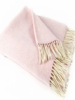 Online Sweater Shop Wool and Cashmere Baby Pink Throw Col: 1430