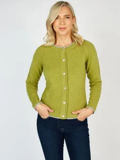 Fashion Sweater Shop Wool and Cashmere Cardigan Apple