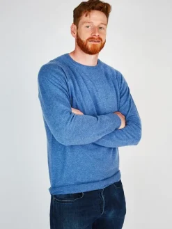 Sale Sweater Shop Wool and Cashmere Crew Neck Denim