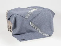 Clearance Sweater Shop Wool and Cashmere Dusty Blue Herringbone Col:1476