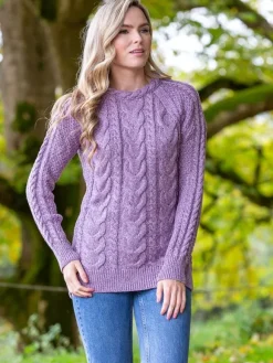 Clearance Sweater Shop Wool and Cashmere Fitted Crew Lavender