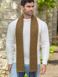 Outlet Sweater Shop Wool and Cashmere Herringbone Scarf - 2444