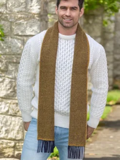 Outlet Sweater Shop Wool and Cashmere Herringbone Scarf - 2444