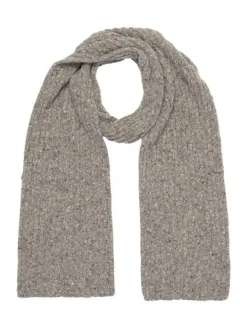 Outlet Sweater Shop Wool and Cashmere Luxe Ribbed Scarf - Ground